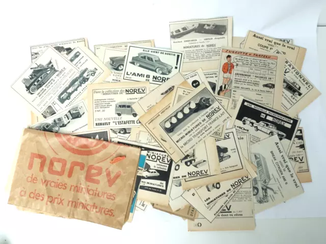 Lot D'EPOQUE ancien NOREV plastique FRANCE +de 60 pubs 1sachet 1épinglette club