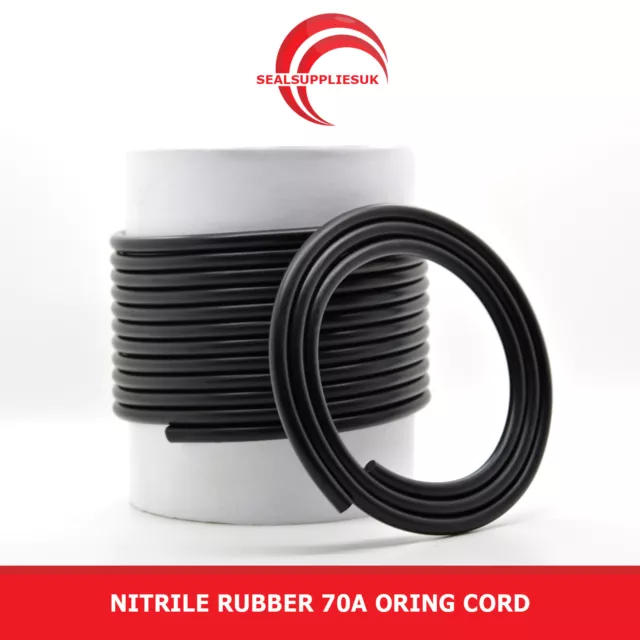 Nitrile Rubber 70 O Ring Cord NBR 3MM Dia. - From 1 Metre Length [UK Supplier]