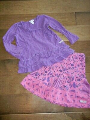 NAARTJIE 2pc pink purple Whimsical Sparkle top skirt set, Fall Winter, M 5 4 yrs