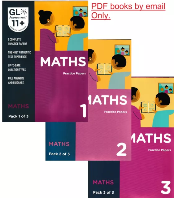 11+ Practice Papers, Maths 3 Pack Gl Assessment Soft Copy PDF Email