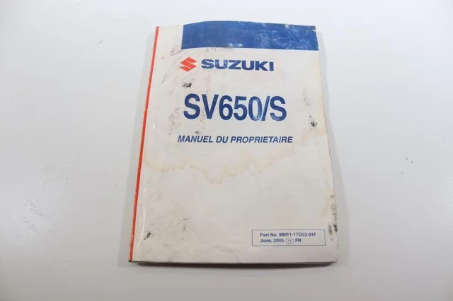 Manuale Utente per moto SUZUKI SV 650 N 2003 Per 2009
