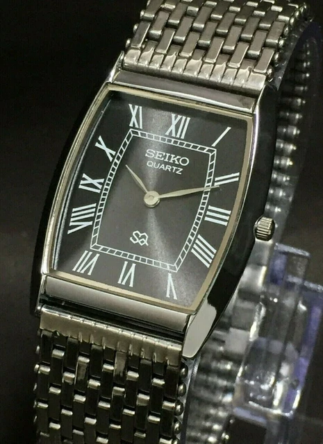 Seiko Montre-bracelet à quartz mince en acier inoxydable pour homme...