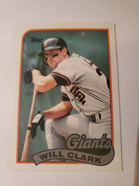 1989 Topps - #660 Will Clark Error Card.  Has A Big Red Circle In Middle Of Card