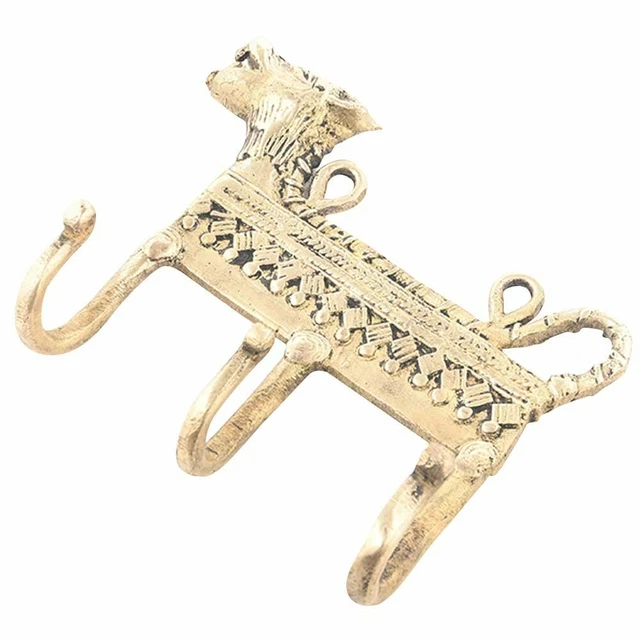 New Wall Mount Purse Hanger Golden Antique Coat Rack Brass Wall Hooks Lion Motif