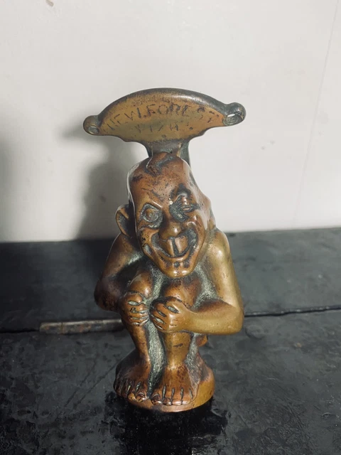 Vintage New Forest Pixie Brass Door Knocker - Gargoyle Brass Door Knocking