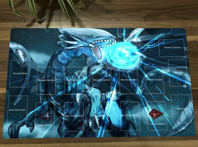 YuGiOh Duel Playmat Blue Eyes White Dragon CCG TCG Mat Card Game Mat Mouse Pad