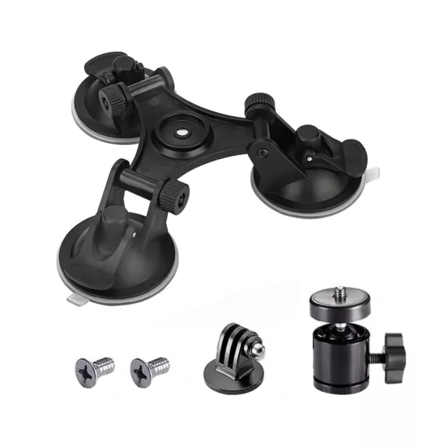 Triple Suction Cup Car Holder Mount for GoPro Hero 10 9 8 7 6 5 DJI OSMO Camera