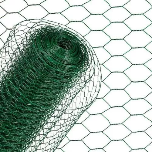 Rete Metallica Esagonale Filo Voliera Filo di Coniglio 1 x 25 M Verde Incurvata