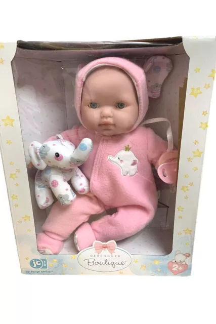 JC Toys Berenguer Boutique 15" Soft Body Girl Baby Doll Pink