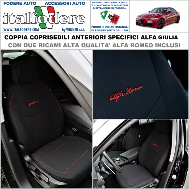 COPPIA COPRISEDILI Specifici Alfa Romeo GIULIA Fodere Foderine SOLO ANTERIORI