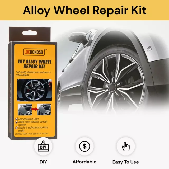 Silver Alloy Wheel Rim Scuffs Scrape Car Kerb Damage Repair Kit Fix Tool+Gloves