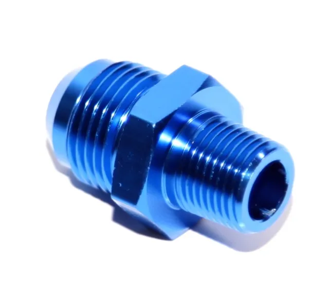 10AN AN-10 TO 3/8NPT Male Thread Aluminum Anodized Fitting Adapter BLUE