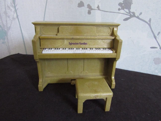 Sylvanian Families - Vintage Spares - Vintage Brown Upright Piano & Stool - S10⦿