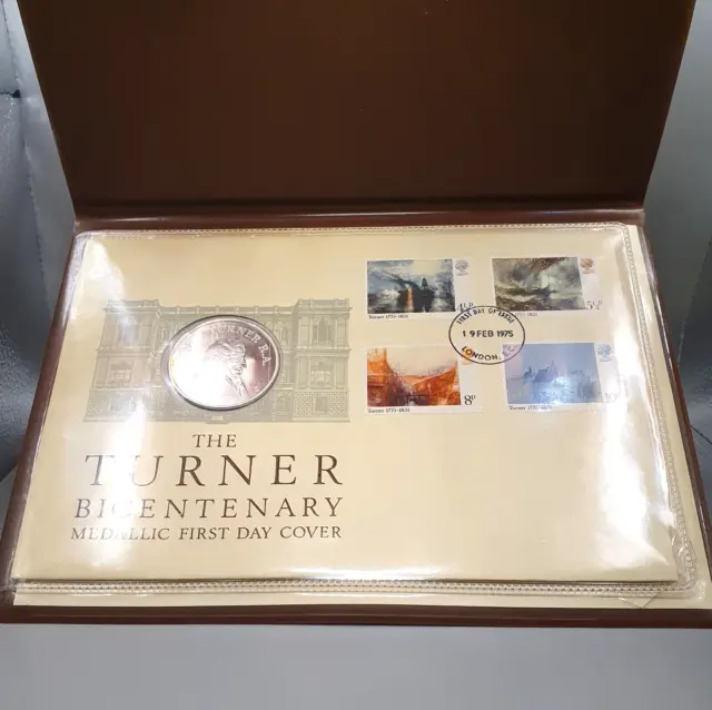 1975 JMW Turner Bicentenary 925 Silver Medallic First Day Cover John Pinches FDC 2