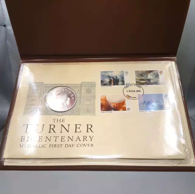 1975 JMW Turner Bicentenary Silver Medallic First Day Cover John Pinches FDC 2