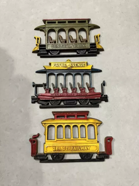 Sexton Cast Iron Train Cars wall hanging 3 Piece