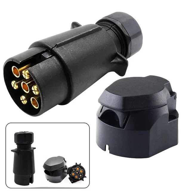 European 7-pin Plug Socket RV Connector Plug Socket Trailer Plug Socket Kit