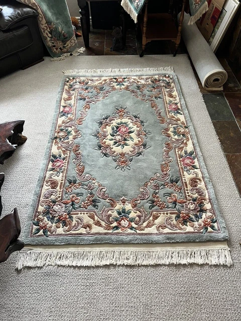 4’x6’  CHINESE RUG VINTAGE AUBUSSON PEKING DECO AUTHENTIC 100% WOOL ORIENTAL RUG