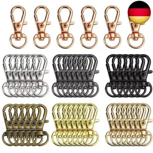 70 Stück Drehverschlüsse Drehbare Schlüsselringe Karabiner Haken Set Zi