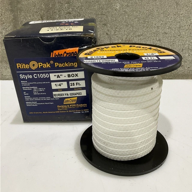 John Crane Rite Pak C1050 0250Ap003 Mechanical Packing Size 1/4In Size 25 Ft 678
