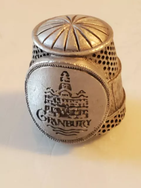 Vintage Pewter Thimble Granbury very heavy box5