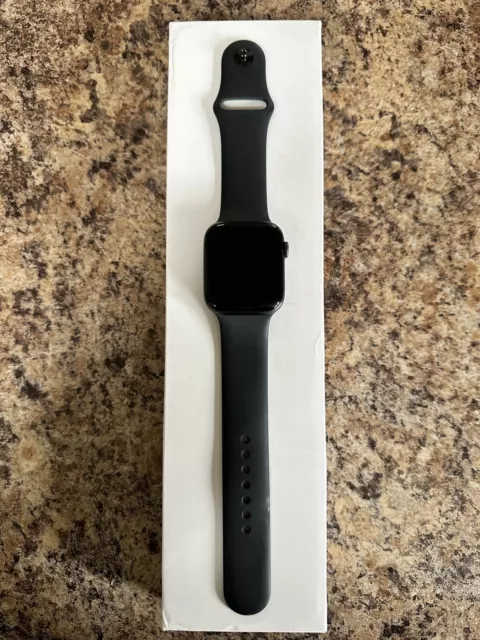 Apple Watch Series 6 44mm Space Grey Aluminum Case with Black Sport Band -...