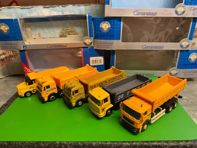 CARARAMA CORGI bundle of Plastic die cast Dumper trucks 14.00