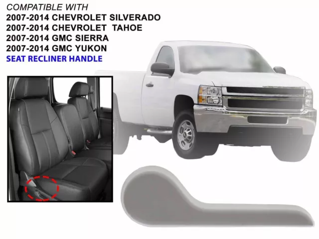 For Gray Seat Recliner Handle 2007 - 2014 Silverado Sierra Passenger 15232600