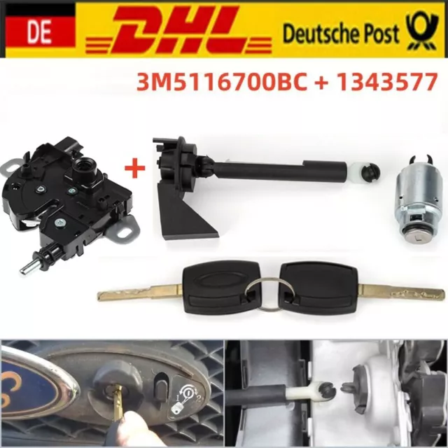 Motorhaube Release Lock Latch Reparatur Kit Key Set Für Ford Focus MK2 2004-2012