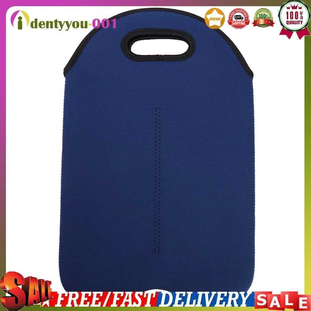 Enfriador de botellas de vino doble botella soporte de funda protectora (azul oscuro)