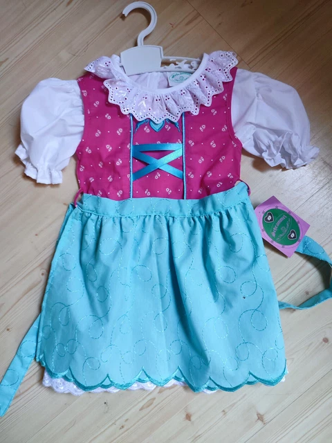 Dirndl per bambini con grembiule Dirndl in cotone di cervo per ragazze rosa