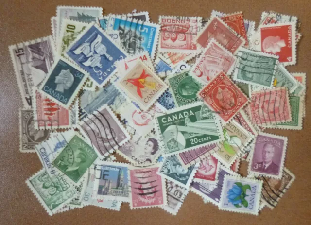 CANADA Collection Packet of 100 Different POSTAGE STAMPS USED