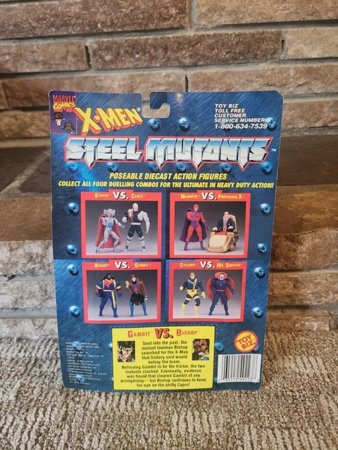 X-men Steel Mutants Gambit VS Bishop Set Metal Action Figure Toy Biz 1994 Marvel 2