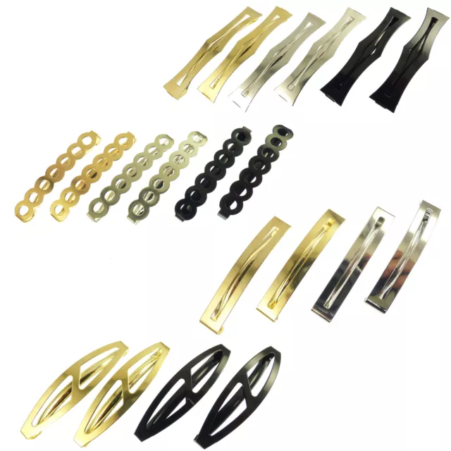 Thin Metal Clip in End Unsprung Barrette Hair Clips Slides Grips Pin [UK SELLER]