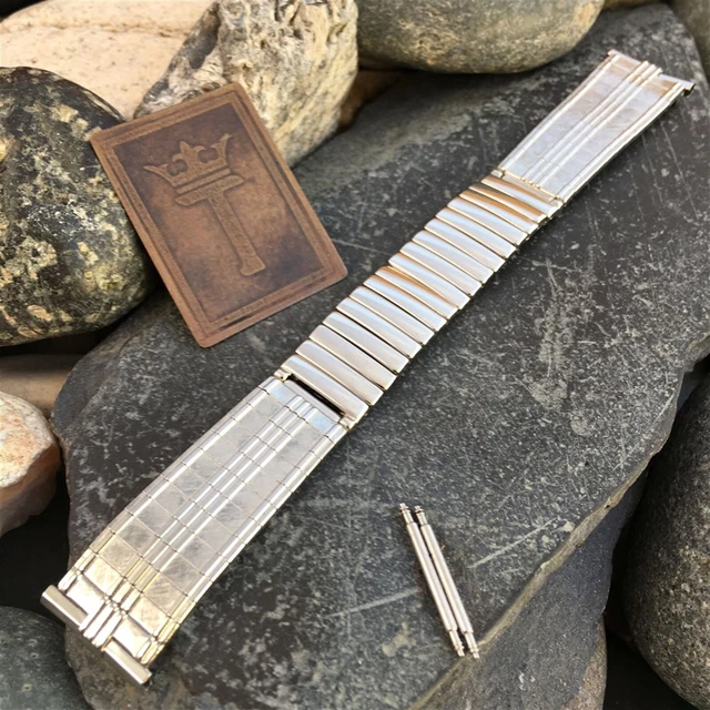 1960s nos Vintage Watch Band 19mm JB Champion Stainless Steel Center Expansion