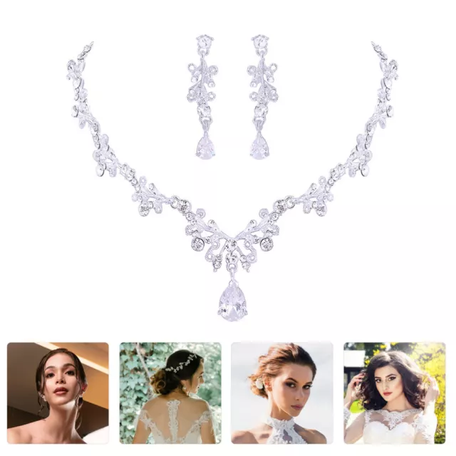 Necklace Earring Set Alloy Bride Choker Women Wedding Jewelry