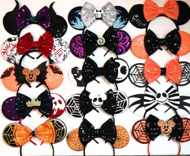 Halloween Minnie Ears, Halloween Mickey Ears, Halloween Disney Ears HANDMADE