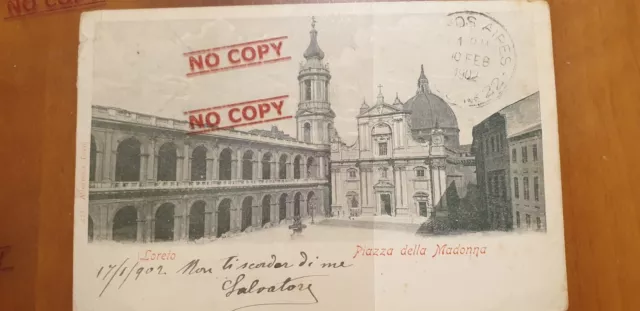 Cartolina Loreto Ancona Marche Piazza Della Madonna Vg 1902