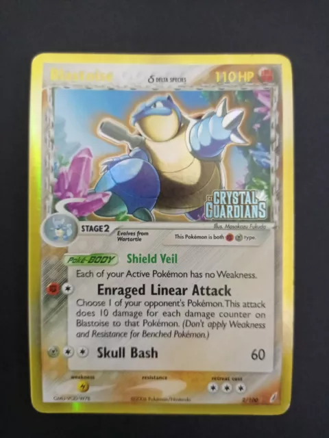 Pokemon Blastoise Delta Specie 2/100 Holo Eng stamped Guardiani dei cristalli