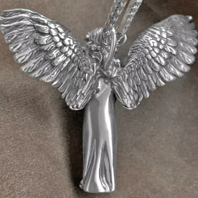 Pendentif Ange 3D en prière protection Argent, Angel pendant, 925 Silver 2