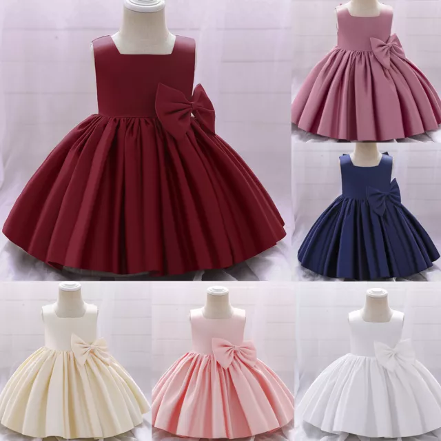 Toddler Baby Girl Princess Dress Flower Girls Bowknot Wedding Party Gown Dresse