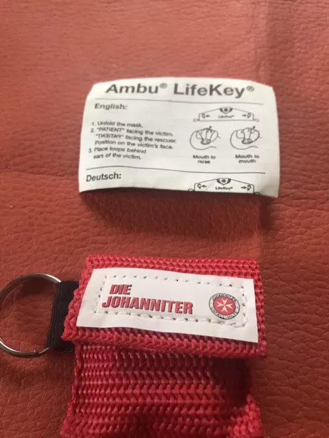 Johanniter- Ambu Life Key -Beatmungsmaske -Schlüsselanhänger-Vintage-Rarität-neu