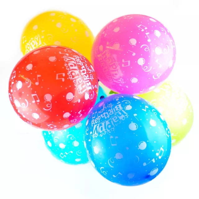 Feliz Cumpleaños Multicolor 12-inch Látex Globos Fiesta Paquete De 10 (Diseño 5)