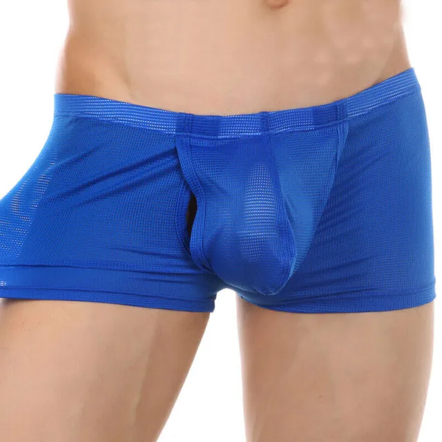 Men's Sexy underwear Low waist Briefs U pouch Boxers Striped shorts  underpants