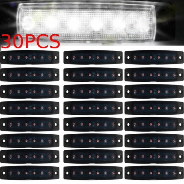 30 Pcs Marine Boat LED Deck Courtesy Smoked Waterproof White Stern Transom Light