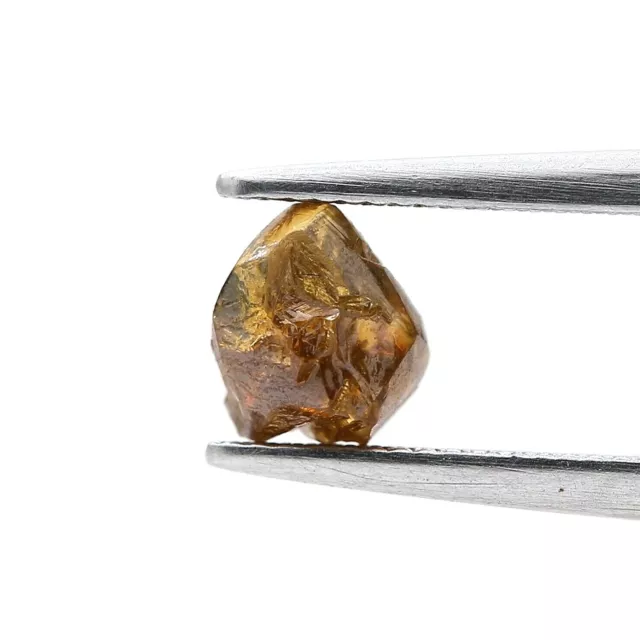 Raro Uncut Diamante 0.81CT Coñac Marrón Brillante Natural Polígono Forma De Joya