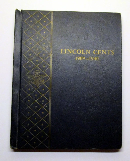 Whitman Lincoln cent wheat penny 1909 - 1940 bookshelf album not comp. 38 coins