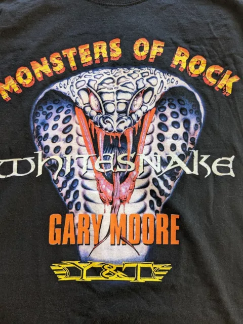 Monsters Of Rock 2003 T-Shirt Tee Medium Black Whitesnake Gary Moore Y&T