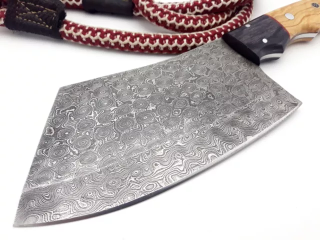 Professional Damascus chef cleaver 167 layers With Leather Sheath Full Tang 2