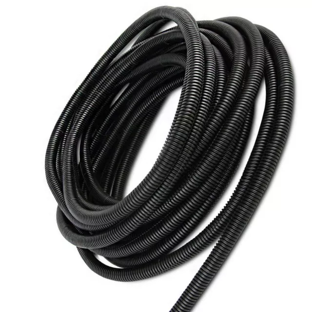 6m Black Split Loom Wire Flexible Tubing Conduit Hose Car Audio